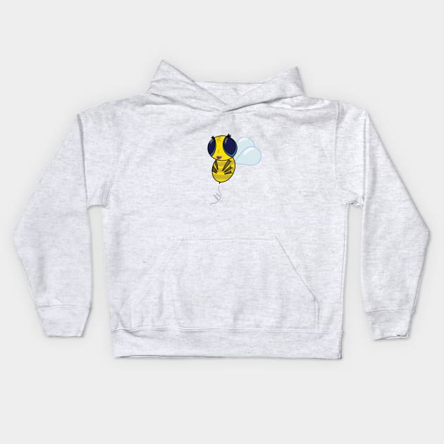 Funny Little Bee Kids Hoodie by donamiart